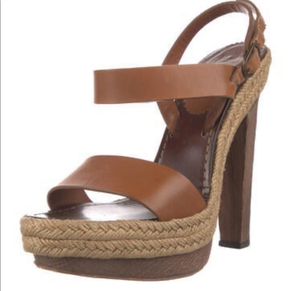 Authenticated Christian Louboutin brown leather sandals